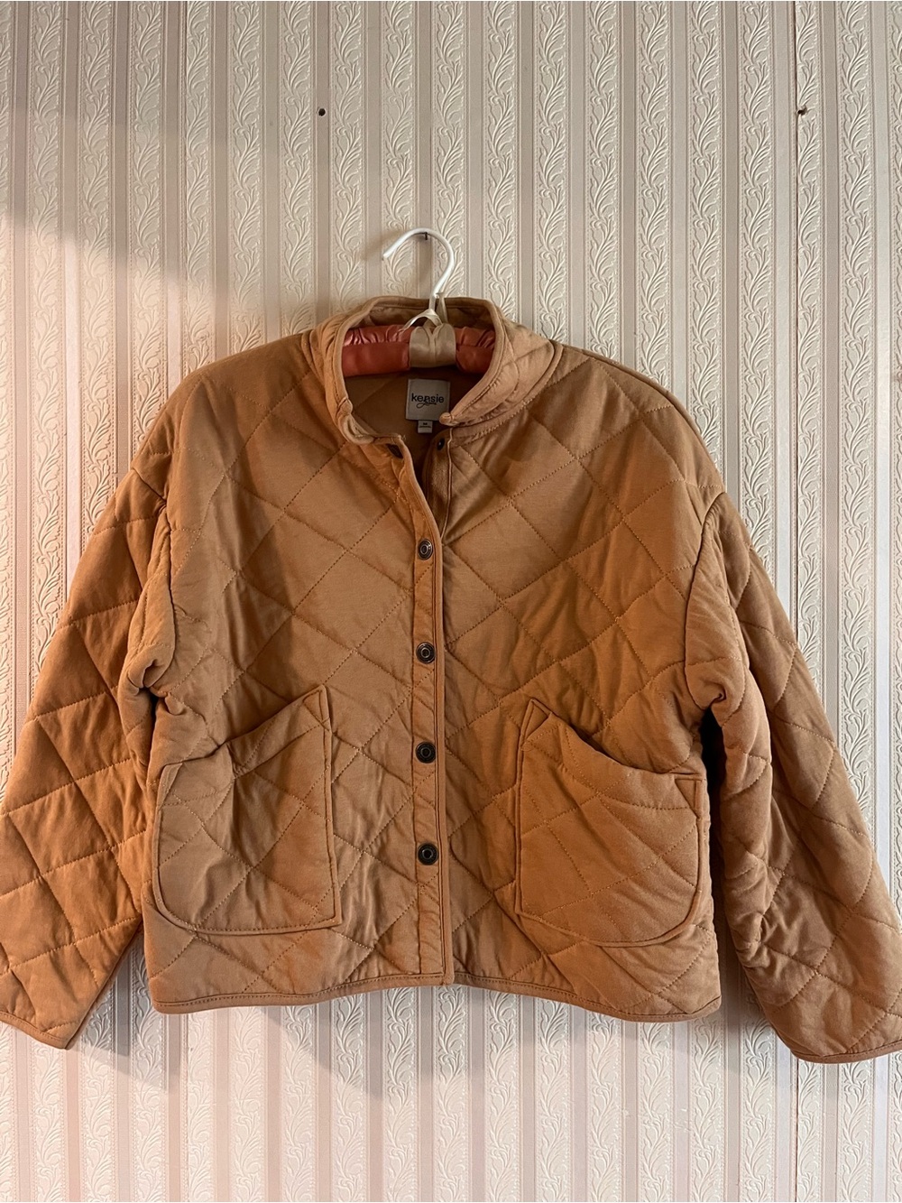 Kensie Quilted Tan Puffer Jacket